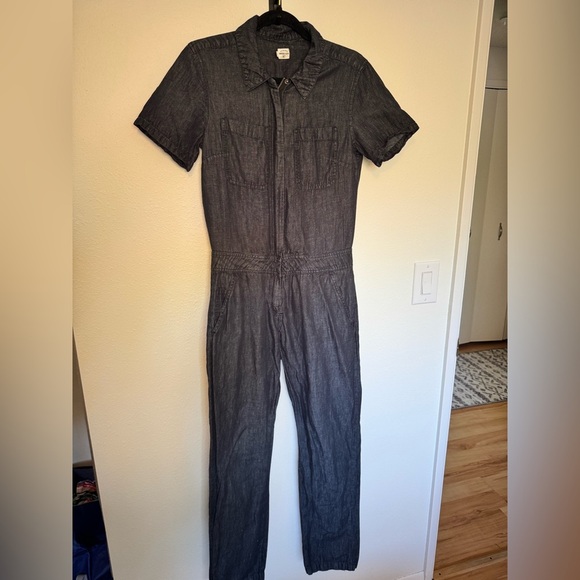 Bridge & Burn Mosby Jumpsuit Coveralls Denim Blue Linen Cotton Size Small EUC - Picture 3 of 9